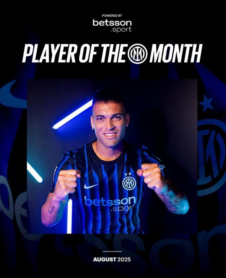 体育赛事-2战1球1助攻，官方：劳塔罗当选国米8月队内最佳球员